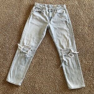 AG Adriano Goldschmied Ex Boyfriend Sloughy Slim Jeans Womens 25 R Ripped Skate